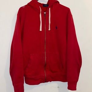 Red polo zip up jacket